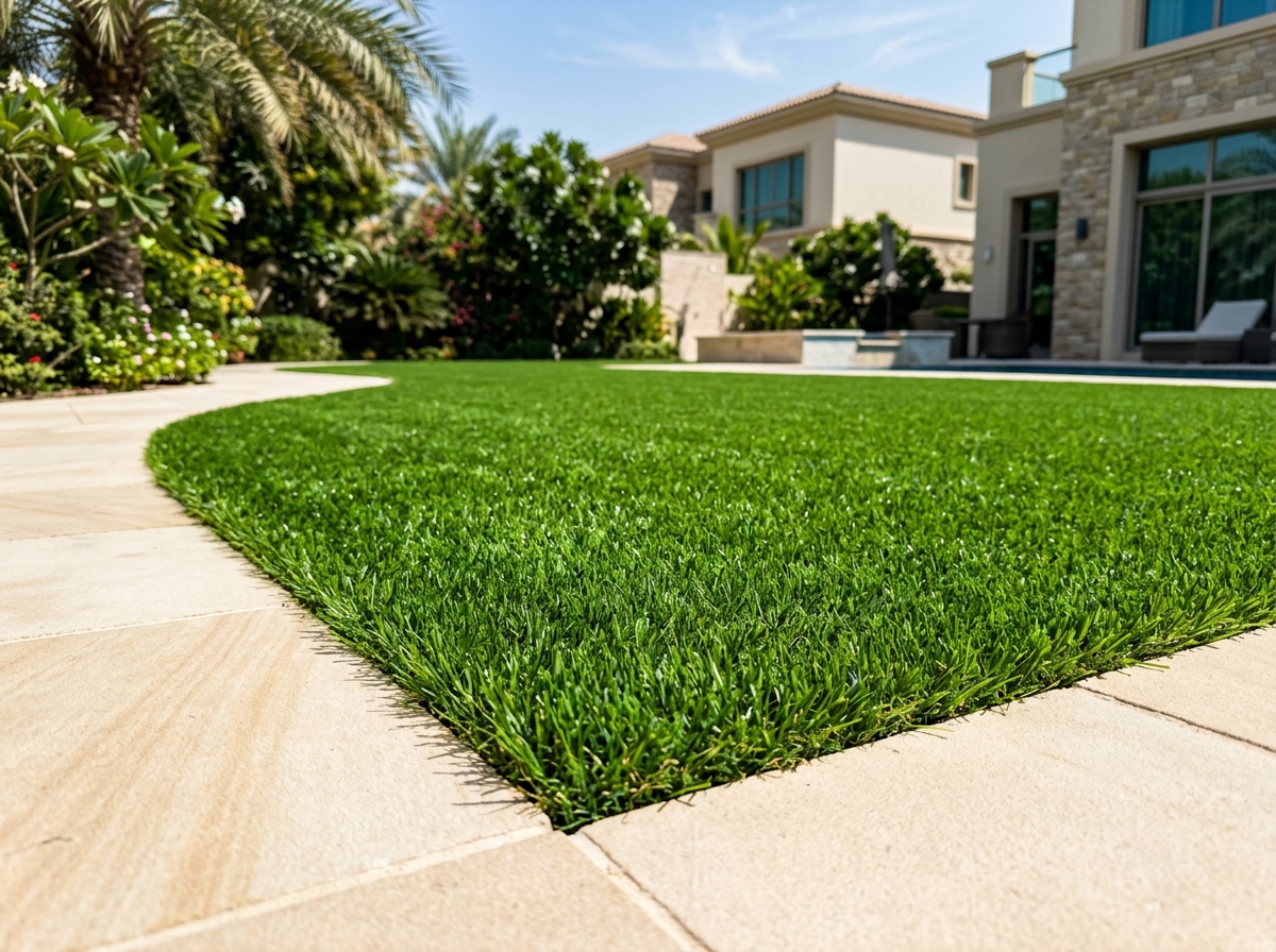 Artificial Grass Installation in Dubai by Wajid Ali Landscap and swimming pool