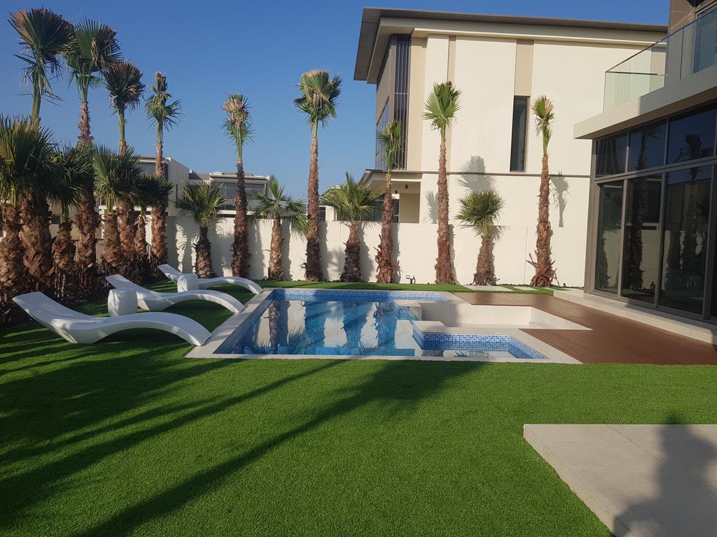 Villa Garden Design & Pool Sanitation in Dubai by Wajid Ali Landscap and swimming pool