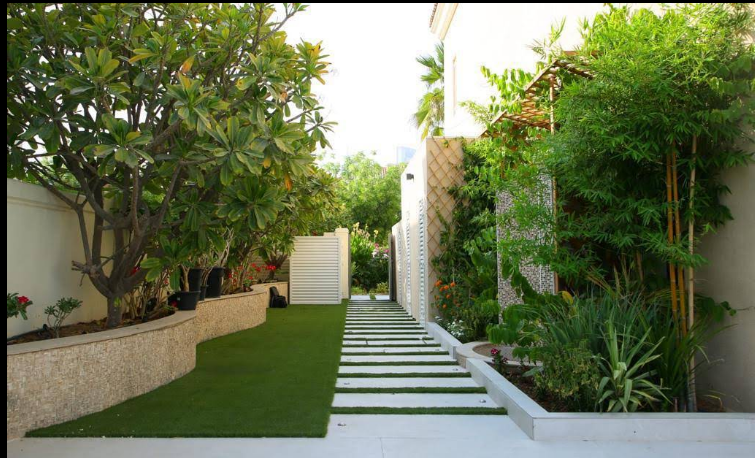 Custom Villa Garden Landscaping in Dubai by Wajid Ali Landscap and swimming pool