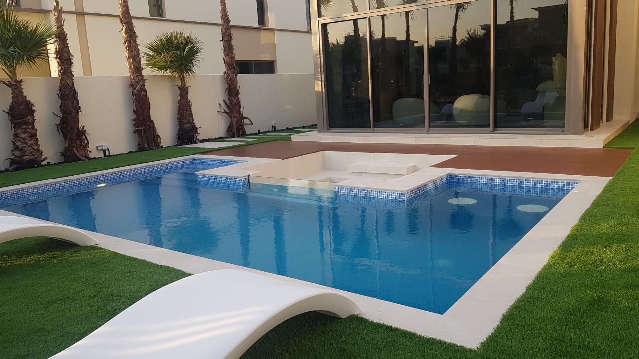 Synthetic Artificial Grass Lawn Installation by Wajid Ali Landscap and swimming pool